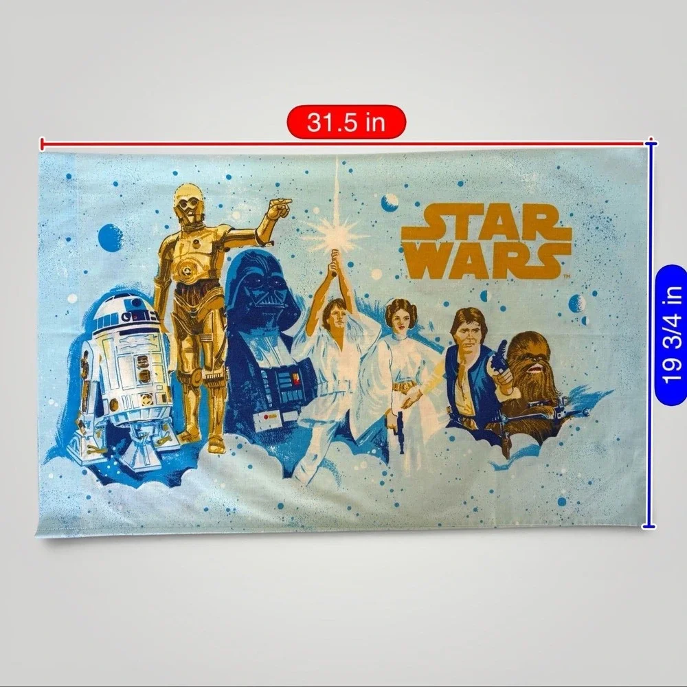Vintage BIBB Star Wars Pillowcase Original Trilogy Luke Leia Darth Vader USA
